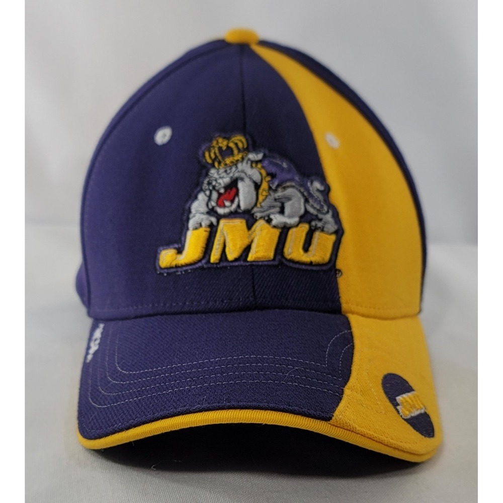 JMU James Madison ZEPHYR Z FIT Fitted Hat Ballcap Sz Adult Small Purple & Gold‎